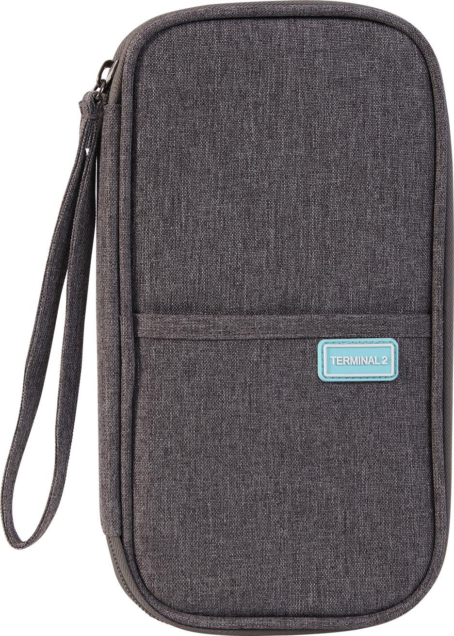 t2 family rfid passport travel wallet (grey)